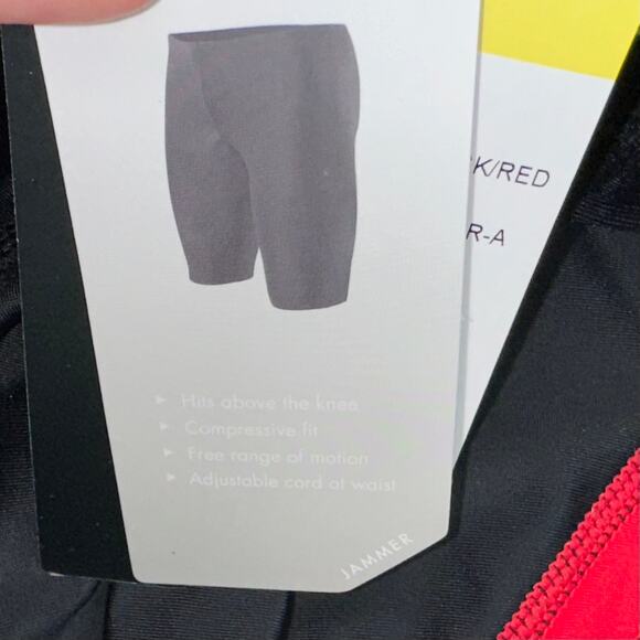 NWT TYR Men’s Alliance Splice Jammer Black Red Swimsuit Size 32 - Picture 5 of 13